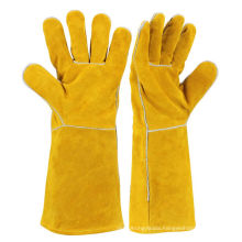 14'' Full Lining Cow Split Leather Protective Welding Gloves ZMR106